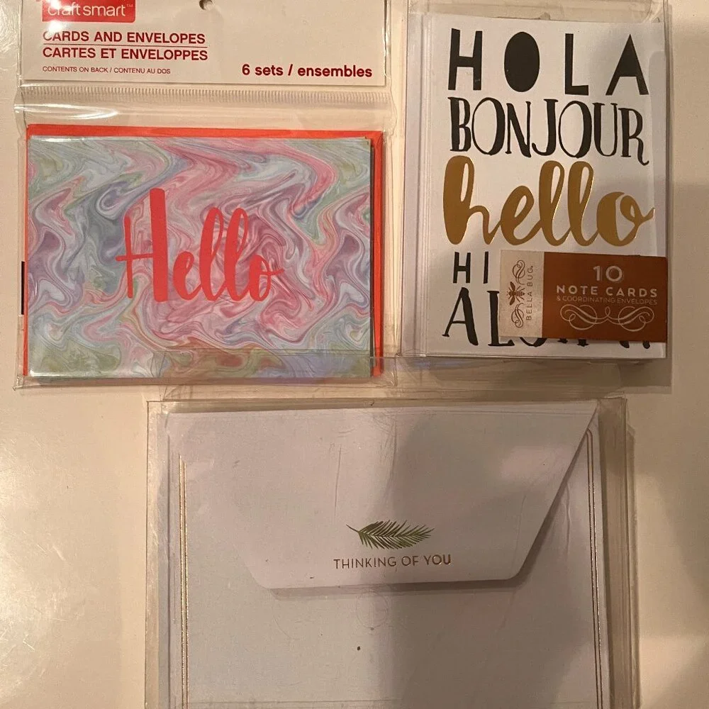 Note Cards - Stationery (Hello‎ 2 boxes and Thinking of You)